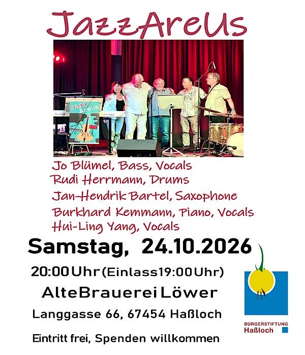 JazzAreUs im Oktober 2026 in Haßloch