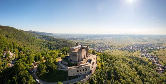 Hambacher Schloss aus der Luft (Foto: CC-BY-SA Pfalz Touristik, Dominik Ketz)