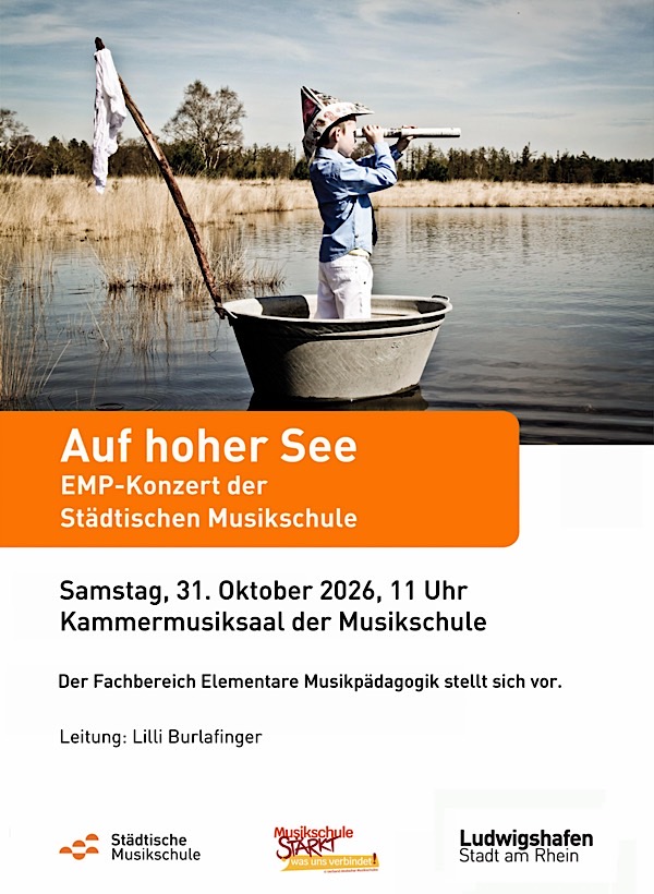 Kinderkonzert der Städtischen Musikschule: "Auf hoher See“ im Oktober 2026 in Ludwigshafen