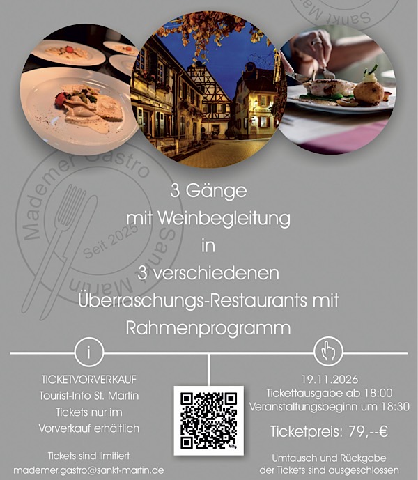 6. St. Martiner Überraschungsmenü am 19. November