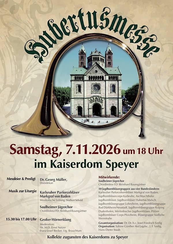 Messe zu Ehren des Heiligen Hubertus im November 2026 im Dom