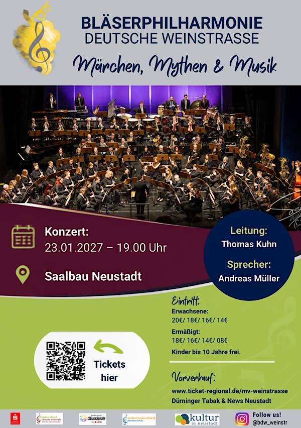 Bläserphilharmonie Deutsche Weinstraße im Januar 2027 in Neustadt an der Weinstraße