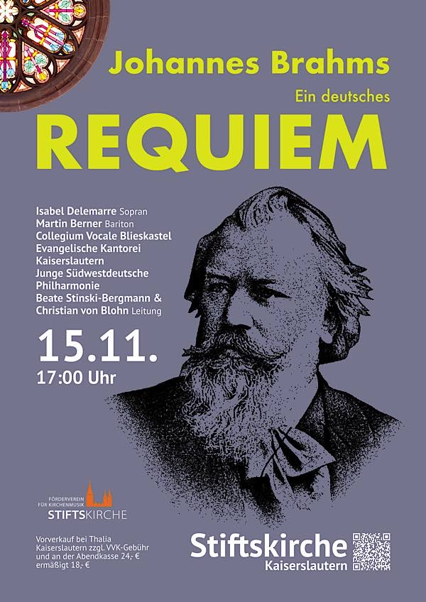 „Brahms REQUIEM: Trost für die Lebenden“ im November 2026 in Kaiserslautern
