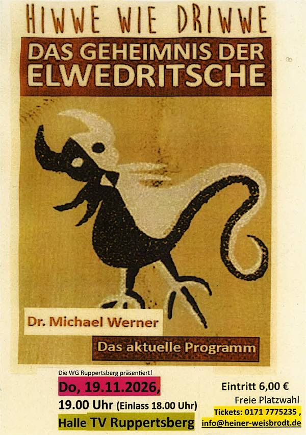 „Elwetritsche? Jetzt mol im Ernschd!“ im November 2026 in Ruppertsberg