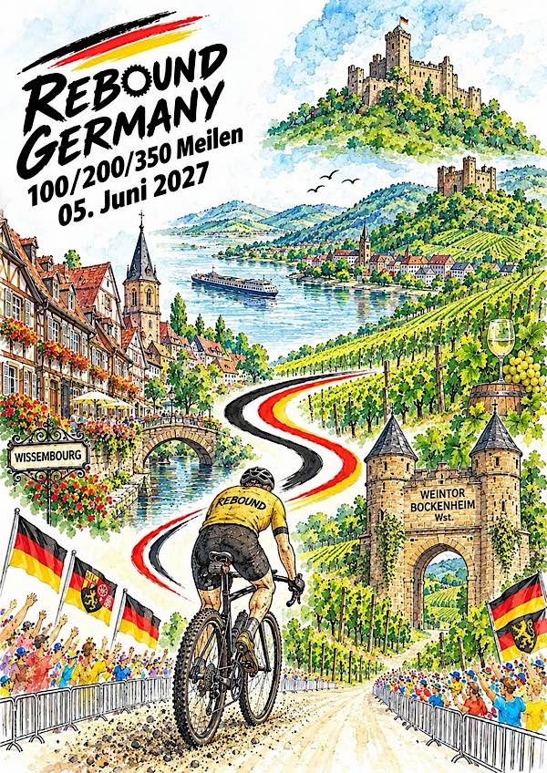 REBOUND GERMANY – Gravel-Abenteuer über 100, 200 und 300 Meilen im Juni 2027 durch die Pfalz