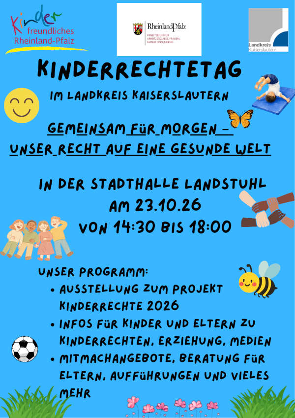 1. Kinderrechtefest der Kreisverwaltung Kaiserslautern im Oktober 2026 in Landstuhl