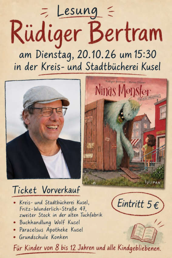 Lesung mit dem Kinderbuchautor Rüdiger Bertram im Oktober 2026 in Kusel
